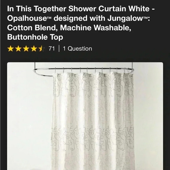NWT In This Together Shower Curtain White - Opalhouse designed with Jung… - Picture 5 of 5